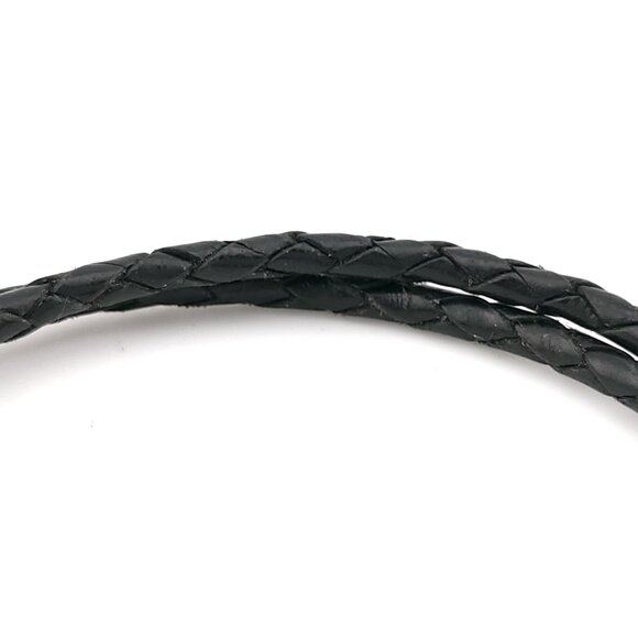 David Yurman Sterling Silver Armory Black Two Row Leather 8.5' Inch Bracelet - Picture 10 of 11